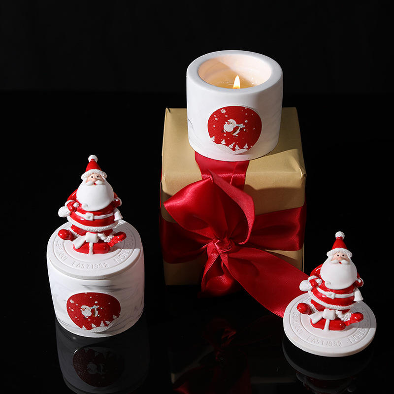 AIKUN Merry Christmas Ornaments Decorations Ceramic Jar Soy Wax Candle With Lid Navidad New Year Gift Santa Claus Candle/Candels