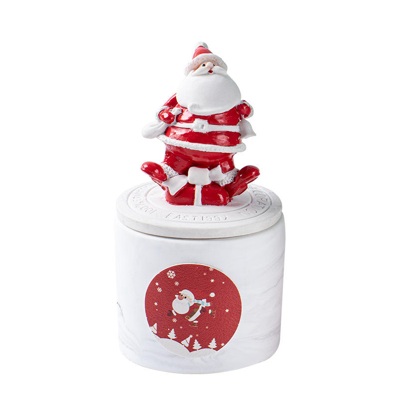 AIKUN Merry Christmas Ornaments Decorations Ceramic Jar Soy Wax Candle With Lid Navidad New Year Gift Santa Claus Candle/Candels
