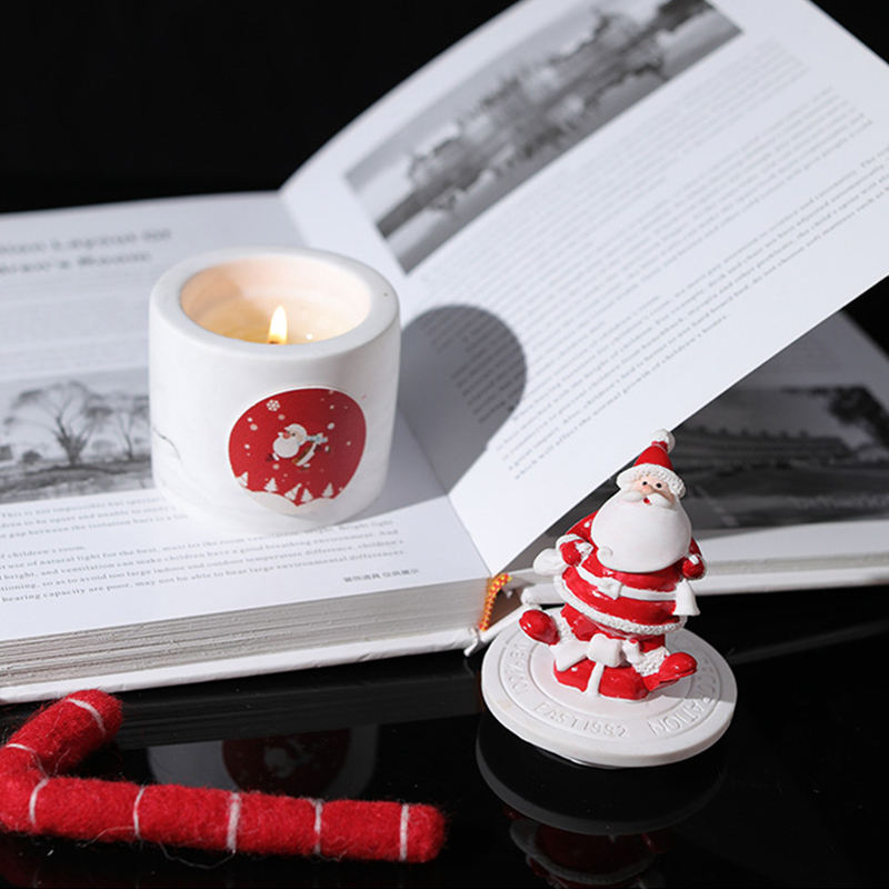 AIKUN Merry Christmas Ornaments Decorations Ceramic Jar Soy Wax Candle With Lid Navidad New Year Gift Santa Claus Candle/Candels