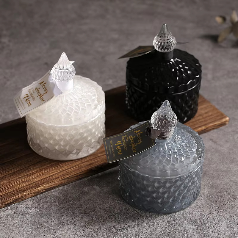 Wholesale Customization Luxury Design Home Wedding Decoration Aromatherapy Scented Soy Wax Candle Glass Jar